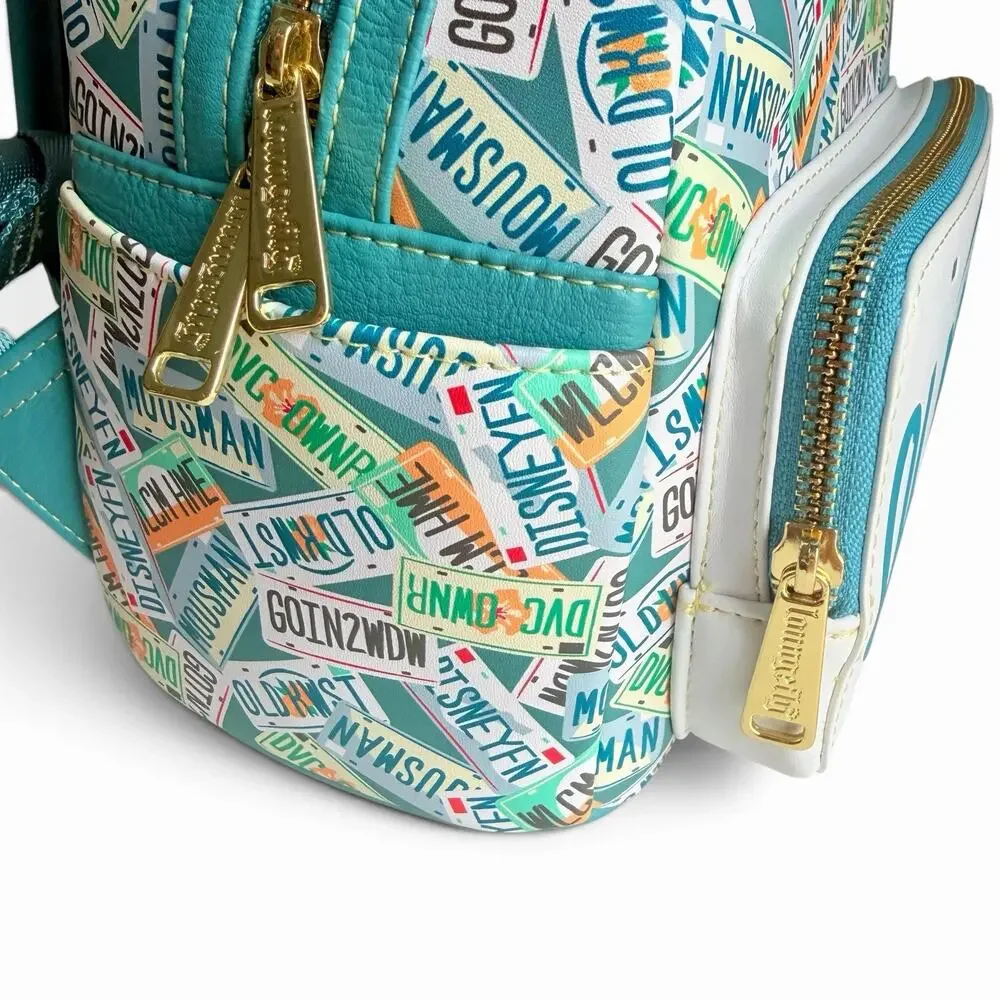 Disney Parks Loungefly Old Key West Resort Mini Backpack FL Orange License Plate